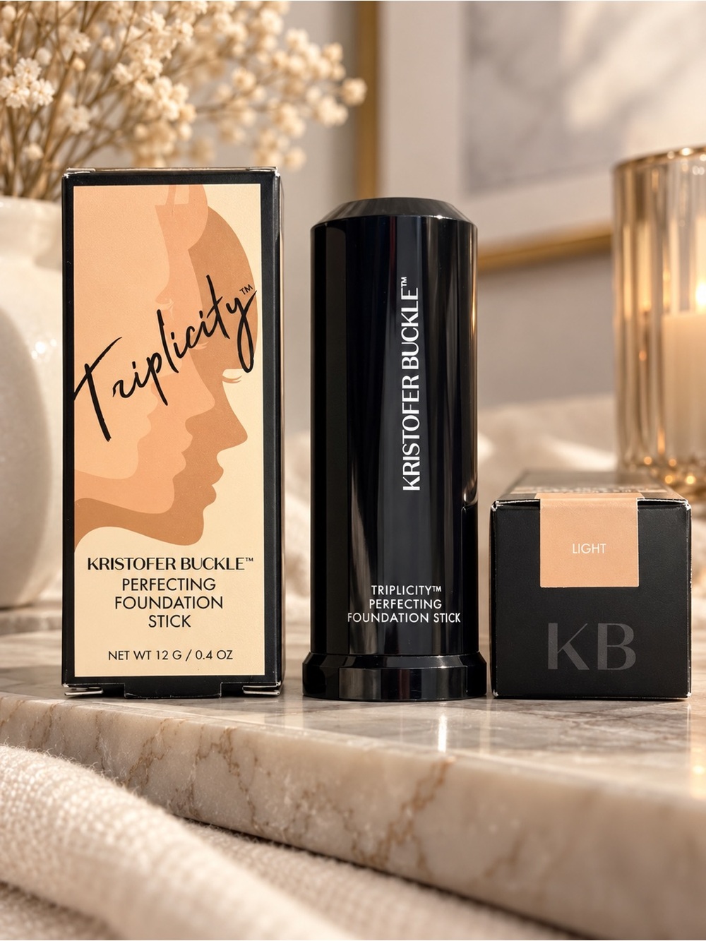 Kristofer Buckle Triplicity Perfecting Foundation Stick Light 0.4 oz NEW